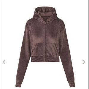 SKIMS Velour Cropped Hoodie
